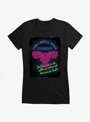 National Lampoon's Christmas Vacation Neon Can I Refill Your Eggnog Girls T-Shirt