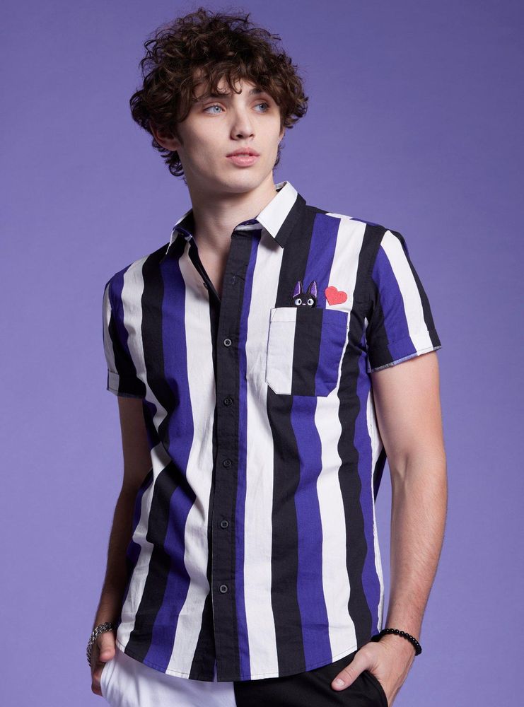 Stripe Jiji Woven Button 