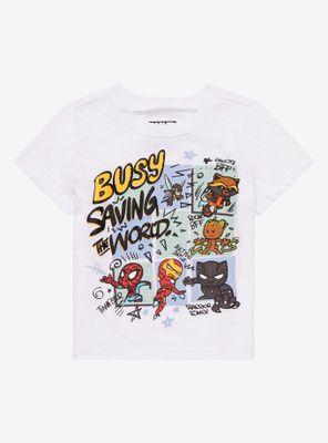 Marvel Superheroes Busy Saving the World Toddler T-Shirt