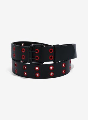 Black & Red Grommet Belt