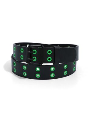 Black & Green Grommet Belt