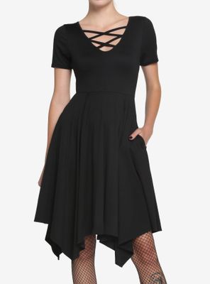 Black Strappy Neckline Dress