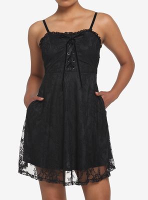 Black Lace-Up Dress