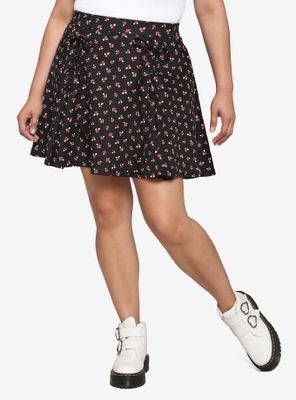 Red Mushroom Lace-Up Skirt Plus