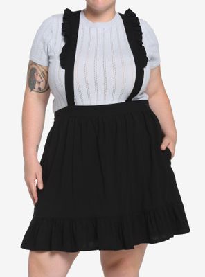 Black Ruffle Strap Suspender Skirt Plus