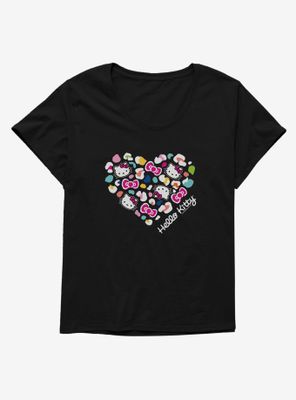 Hello Kitty Jungle Paradise Spotted Heart Womens T-Shirt Plus