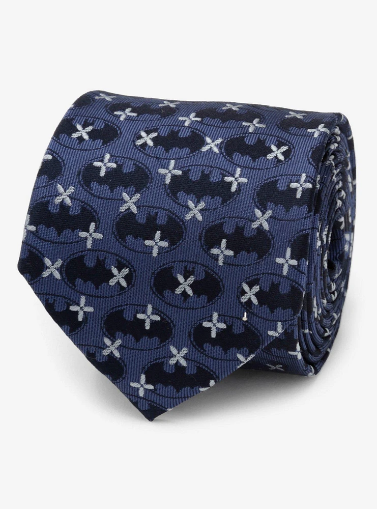 DC Comics Batman Cross Blue Silk Tie