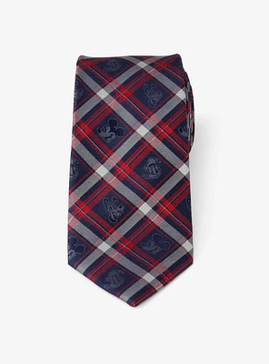 Disney Mickey Mouse Mickey And Friends Navy Plaid Tie