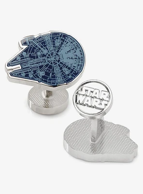 Star Wars Millennium Falcon Blueprint Blue Cufflinks