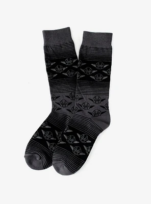Star Wars Yoda Black Charcoal Ombre Stripe Socks