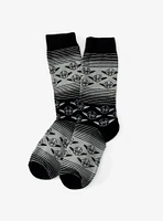 Star Wars Yoda Grey Black Ombre Stripe Socks