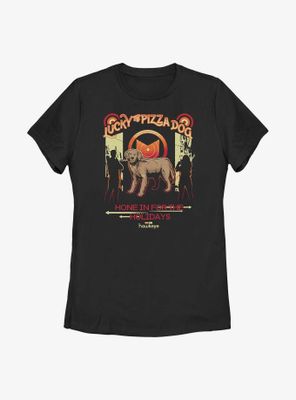 Marvel Hawkeye Lucky Pizza Dog Hone Womens T-Shirt