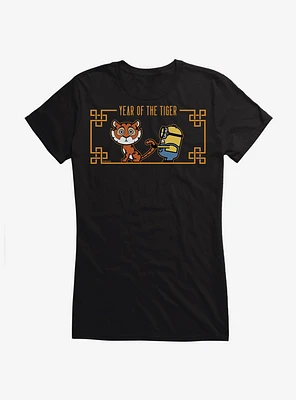 Minions Year of the Tiger By Tail Gold Girls T-Shirt
