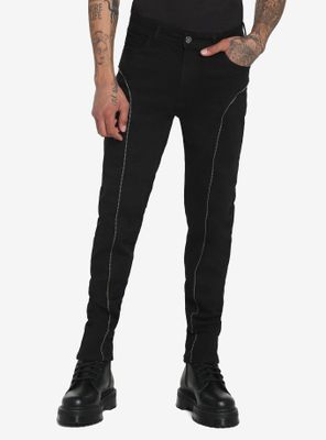 Black Zipper Skinny Jeans