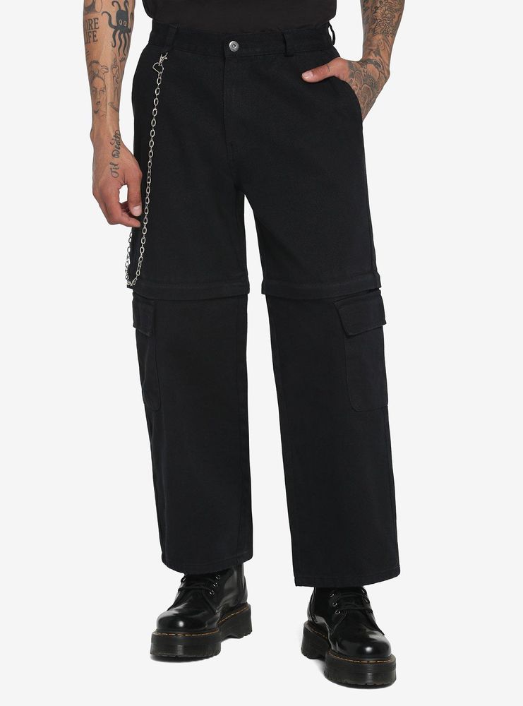 Black Carpenter Pants With Chain