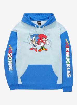 Sonic the Hedgehog & Knuckles Retro Two-Tone Hoodie - BoxLunch Exclusive