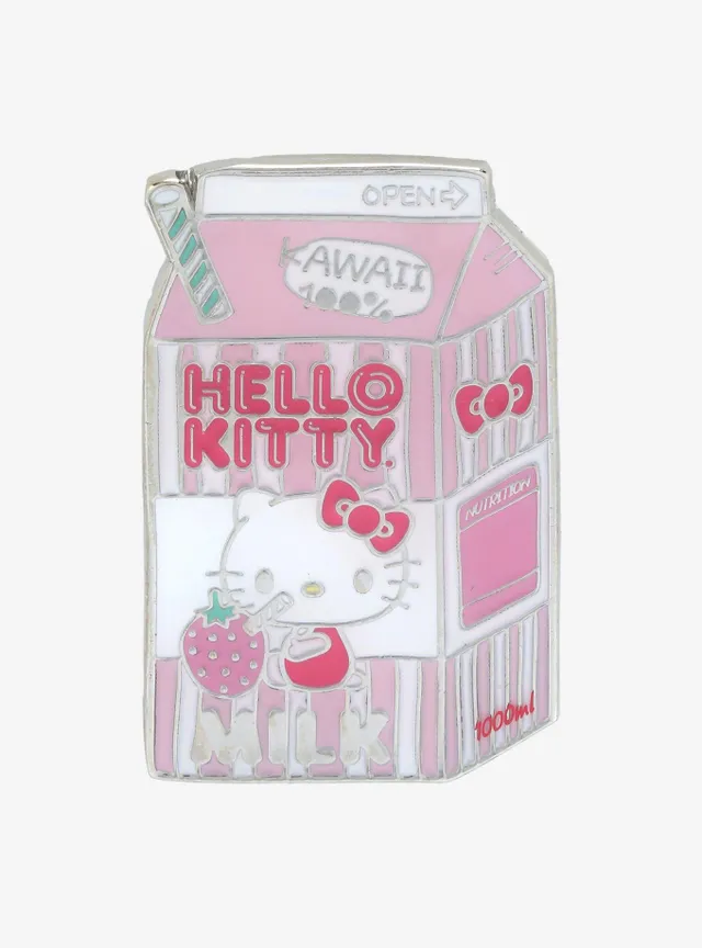 Boxlunch Sanrio Hello Kitty Strawberry Milk Carton Enamel Pin