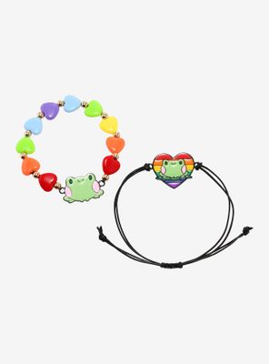 Frog Rainbow Heart Best Friend Bracelet Set