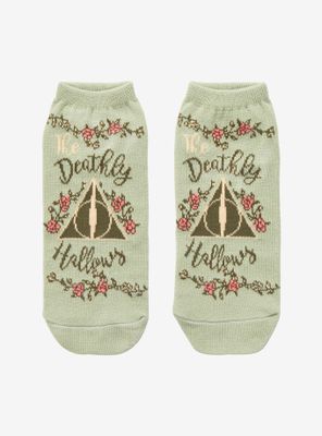 Harry Potter The Deathly Hallows Floral No-Show Socks