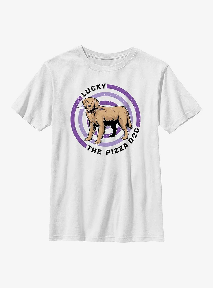 Marvel Hawkeye Pizza Dog Bullseye Youth T-Shirt