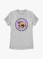 Marvel Hawkeye Pizza Dog Bullseye Women's T-Shirt