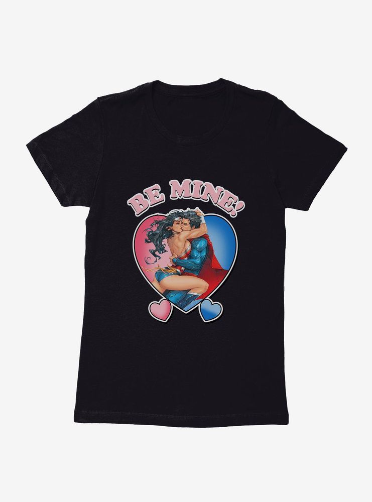 DC Be Mine Superman & Wonder Woman Womens T-Shirt