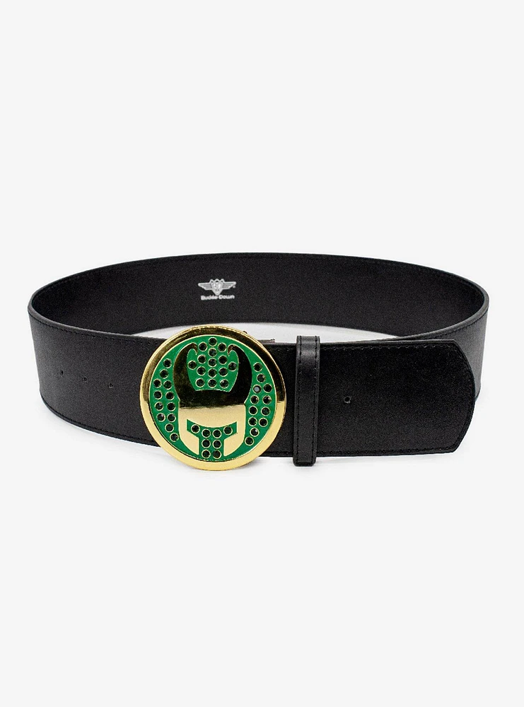 Marvel Avengers Loki Rhinestone Vegan Leather Belt