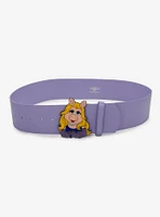 Disney The Muppets Miss Piggy Glitter Enamel Buckle Vegan Leather Belt