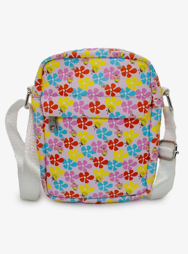 SpongeBob SquarePants Floral Vegan Leather Crossbody Bag