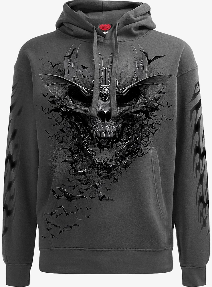 Bat Skull Hoodie Charcoal