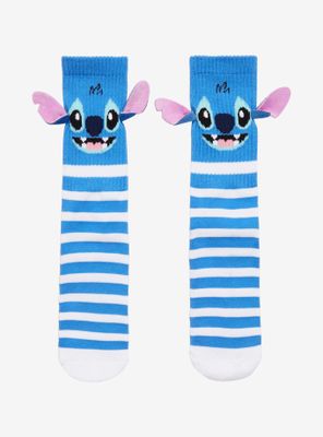 Disney Lilo & Stitch Stripe 3D Stitch Crew Socks
