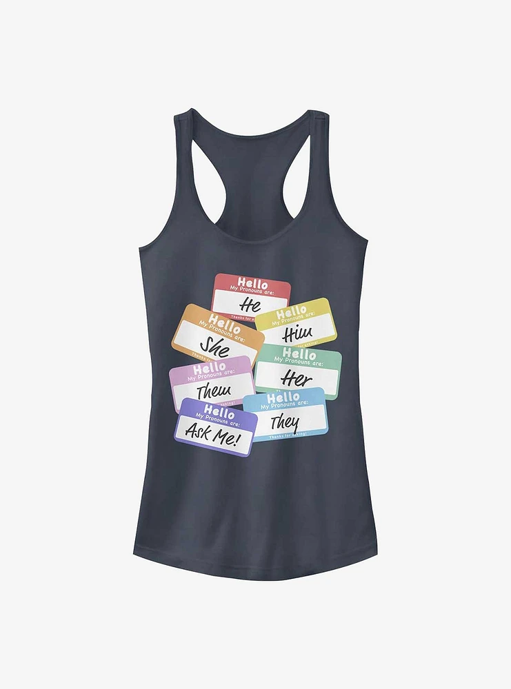 Rainbow Pronouns Girls Tank