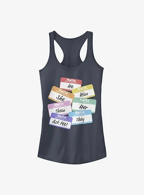 Rainbow Pronouns Girls Tank