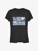 Blue Grid Gogh Girls T-Shirt
