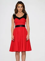 Retro Red Black Swing Dress