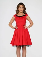 Retro Red Tulle Swing Dress
