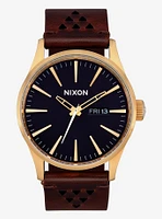 Sentry Leather Gold Indigo Brown Watch