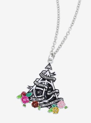 Harry Potter Deathly Hallows Floral Necklace - BoxLunch Exclusive