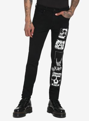 Black Punk Icons Stinger Jeans