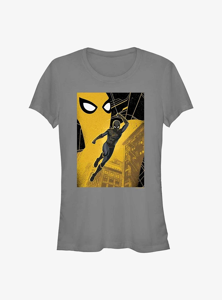 Marvel's Spider-Man Black Suit Grunge Grphc Girl's T-Shirt