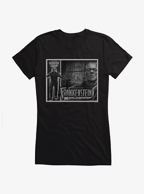 Frankenstein Black & White The Man Who Made A Monster Girls T-Shirt