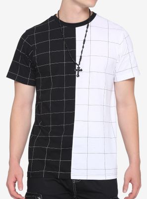 Black & White Split Grid T-Shirt