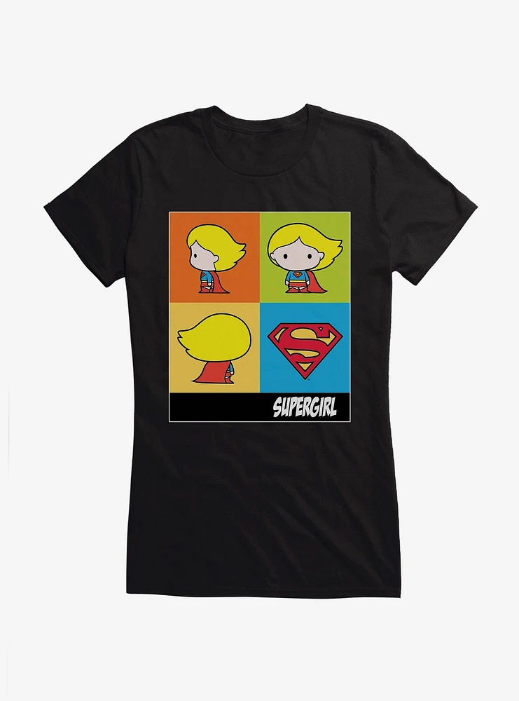 Supergirl Chibi Comic Squares Girl's T-Shirt