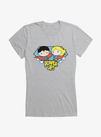 Superman And Supergirl Chibi Powerup Girl's T-Shirt