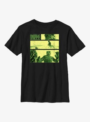 Star Wars The Book Of Boba Fett Story Panels Youth T-Shirt
