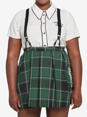 Harry Potter Slytherin Pleated Suspender Skirt Plus