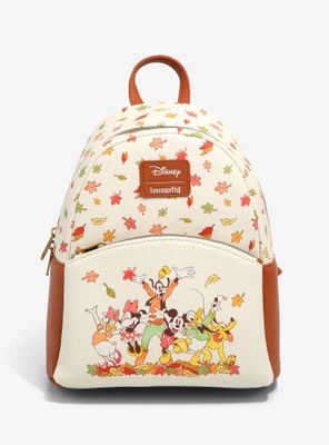 Loungefly Disney Mickey Mouse & Friends Fall Leaves Mini Backpack