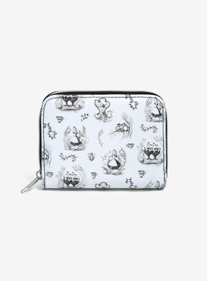 Loungefly Disney Alice In Wonderland Sketch Mini Zipper Wallet