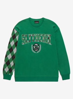 Harry Potter Slytherin Argyle Crewneck - BoxLunch Exclusive
