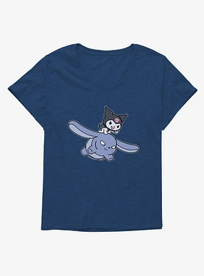 Kuromi Flying Baku Girls T-Shirt Plus